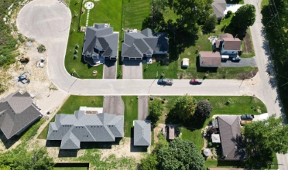 Aerial view of suburbs